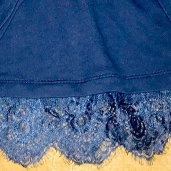 Abercrombie and Fitch navy logo sweatshirt with lace trim at bottom - Picture 7 of 7